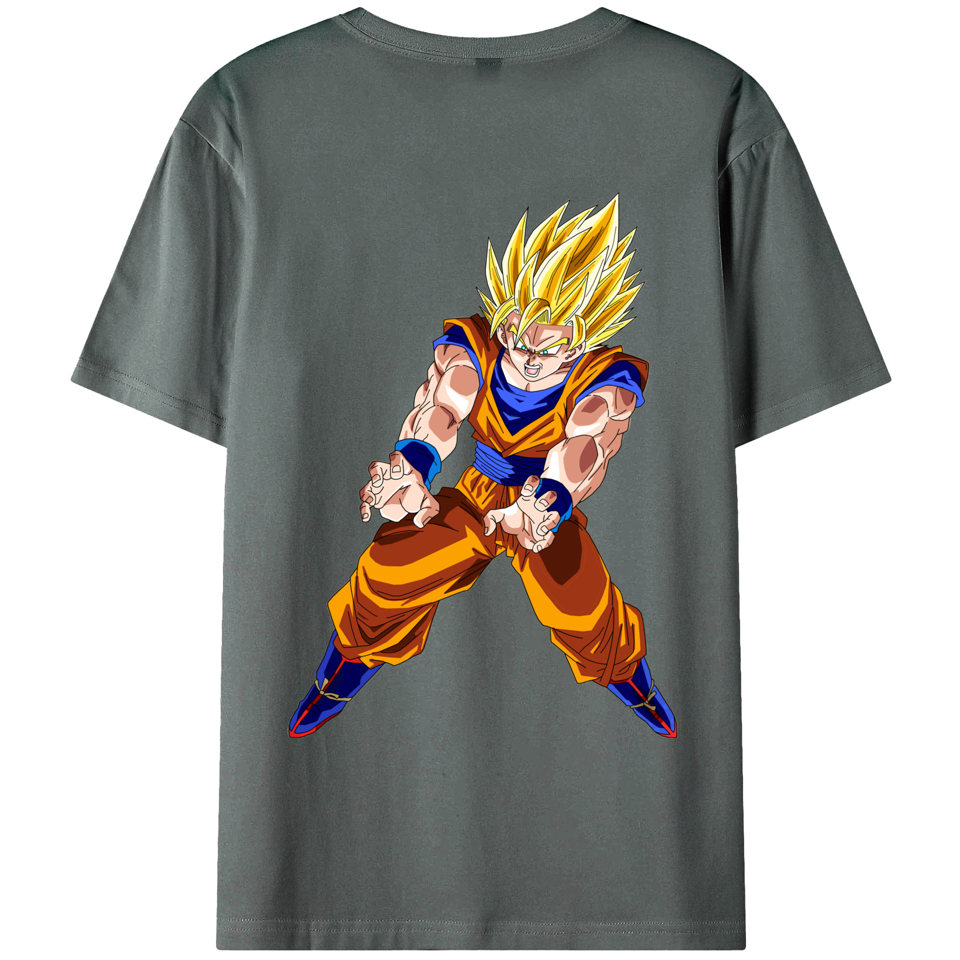 （画像用） ドラゴンボール 孫悟空（そん ごくう）Son Goku カカロット DRAGON BALL Kakarotto 綿100％ メンズ半袖Tシャツ（バックプリント） 通気性